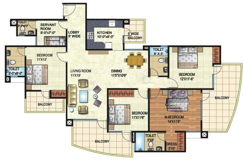 4 BHK Flat in Angel Mercury in Indirapuram, Ghaziabad - Image 534421