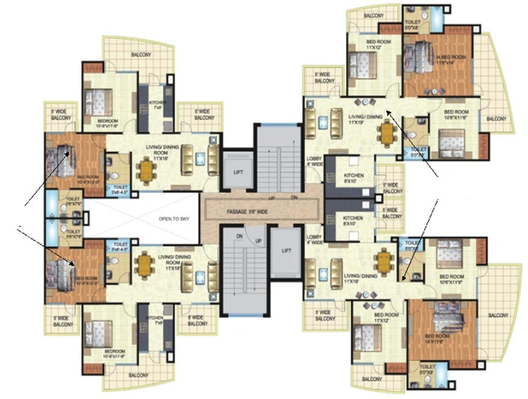Floor Plan of Angel Mercury in Indirapuram, Ghaziabad - Image 60320
