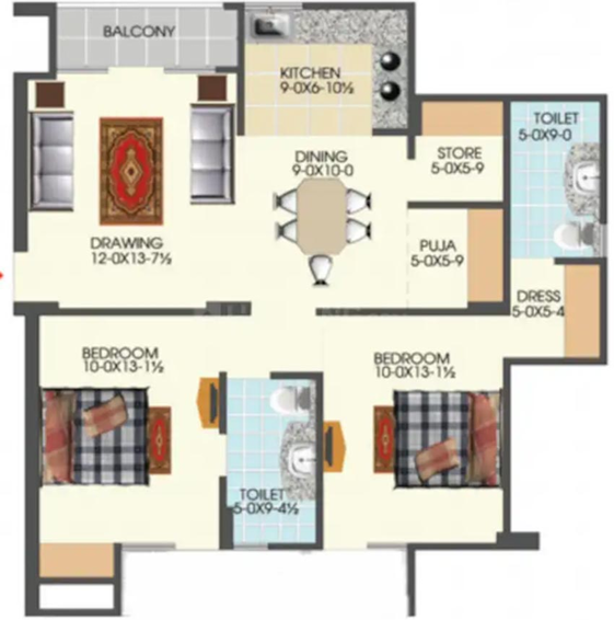 2 BHK Flat in Apex Acacia Valley in Vaishali, Ghaziabad - Image 534466