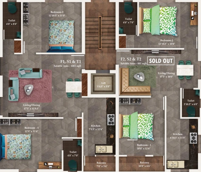 Floor Plan of KVR Sree Kamadhenu in Kolathur, Chennai - Image 99297
