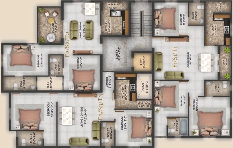 Floor Plan of KVR Sree Padmalayam in Korattur, Chennai - Image 60094