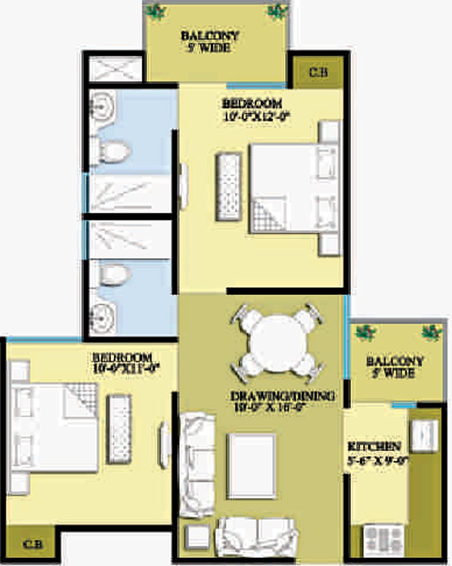 2 BHK Flat in MR Delhi 99 in Bhopura, Ghaziabad - Image 534637
