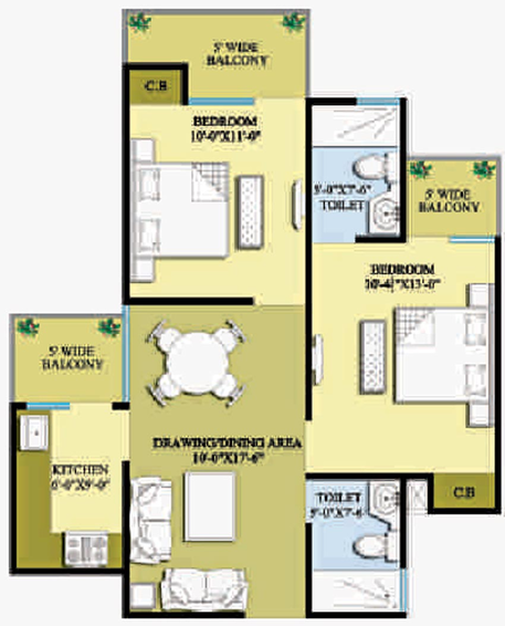 2 BHK Flat in MR Delhi 99 in Bhopura, Ghaziabad - Image 534638