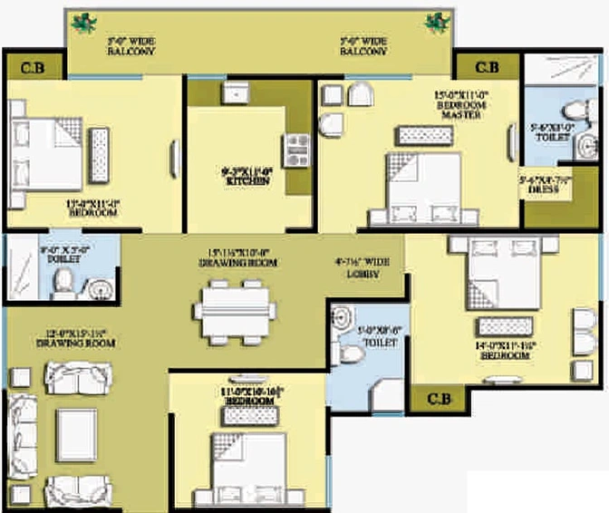 4 BHK Flat in MR Delhi 99 in Bhopura, Ghaziabad - Image 534640
