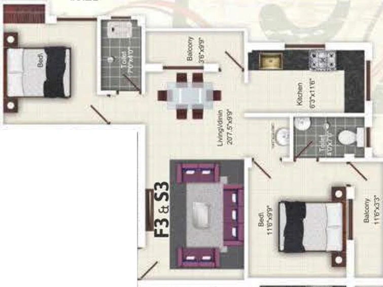 2 BHK Flat in KVR Akshara in Kolathur, Chennai - Image 532410