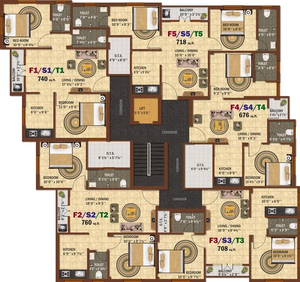 Floor Plan of KVR Sree Kamalam in Ambattur, Chennai - Image 60460