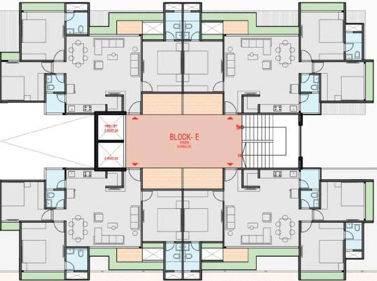 Floor Plan of Shashwatt Florus in Kudasan, Gandhinagar - Image 63500