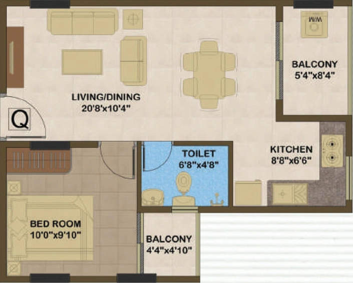 1 BHK Flat in Sowparnika Atrium in Edappally, Kochi - Image 539068