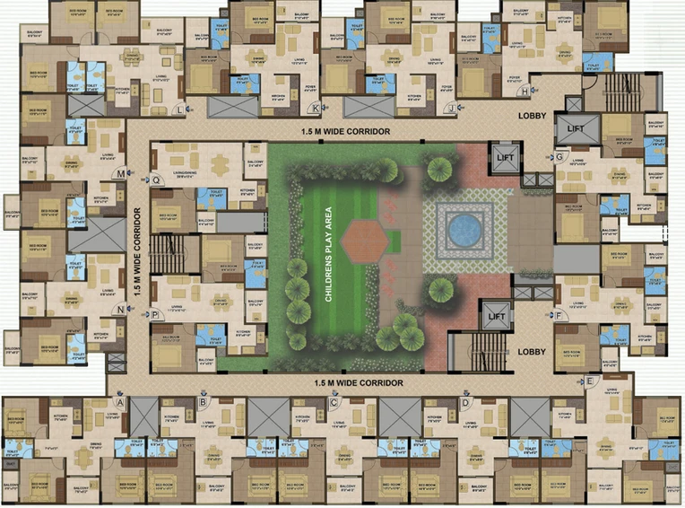 Floor Plan of Sowparnika Atrium in Edappally, Kochi - Image 61488