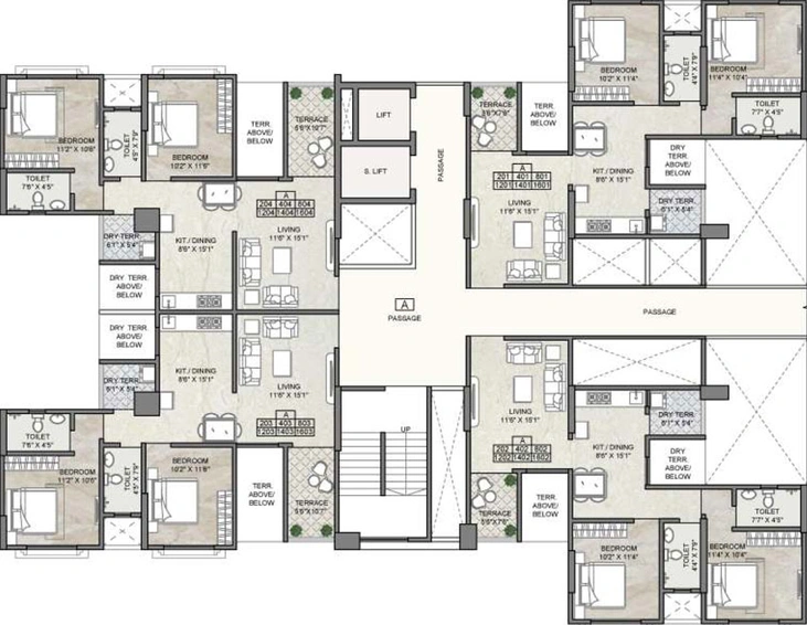 Floor Plan of Anika Piccadilly in Punawale, Pune - Image 20401