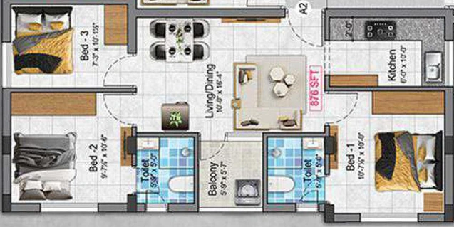 2 BHK Flat in Sivarams Balaji Flats in Kodambakkam, Chennai - Image 535220