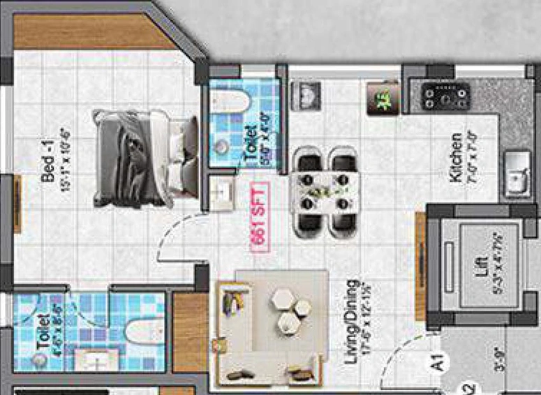 1 BHK Flat in Sivarams Balaji Flats in Kodambakkam, Chennai - Image 535217
