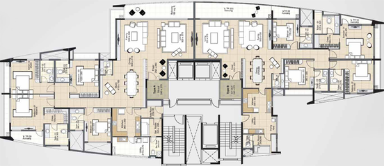 Floor Plan of The Legend Sky Mansions in Kaloor, Kochi - Image 61341