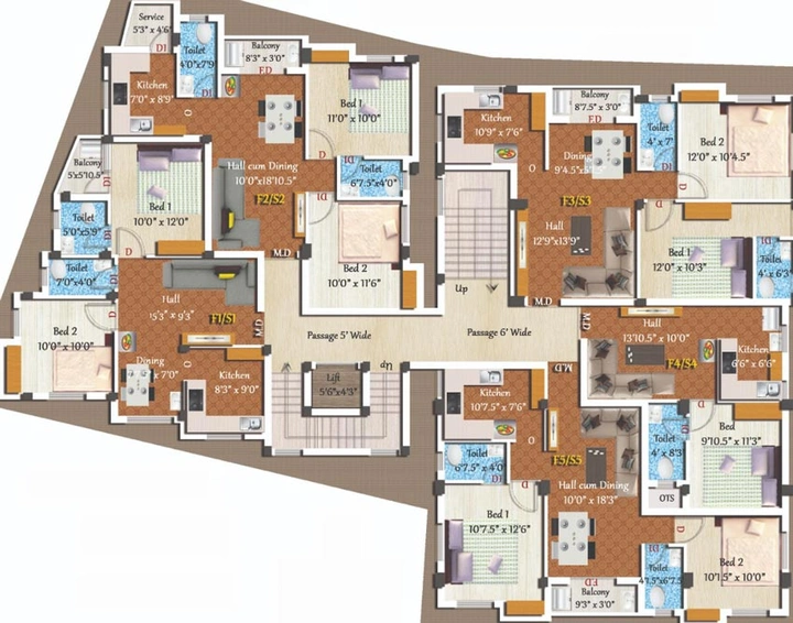 Floor Plan of Sivarams Chenab in Ullagaram, Chennai - Image 60221