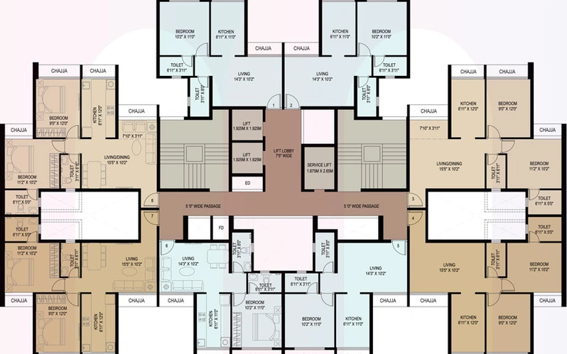 Floor Plan of Mahaavir Exotique Phase 1 in Kharghar, Navi Mumbai - Image 34416