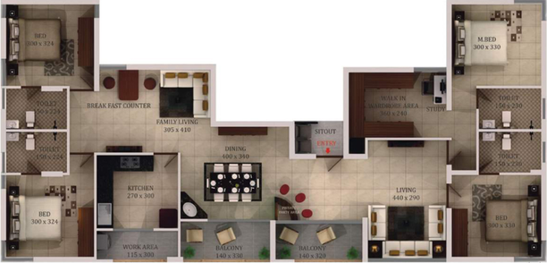 4 BHK Flat in Accord Scholar Avenue in Kalamassery, Kochi - Image 538770