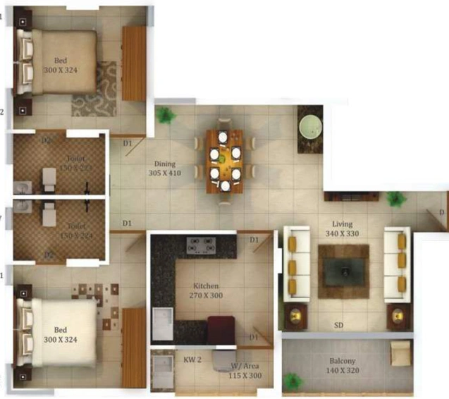 2 BHK Flat in Accord Scholar Avenue in Kalamassery, Kochi - Image 538768