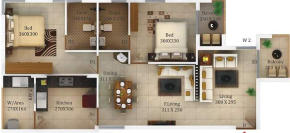 2 BHK Flat in Accord Scholar Avenue in Kalamassery, Kochi - Image 538769