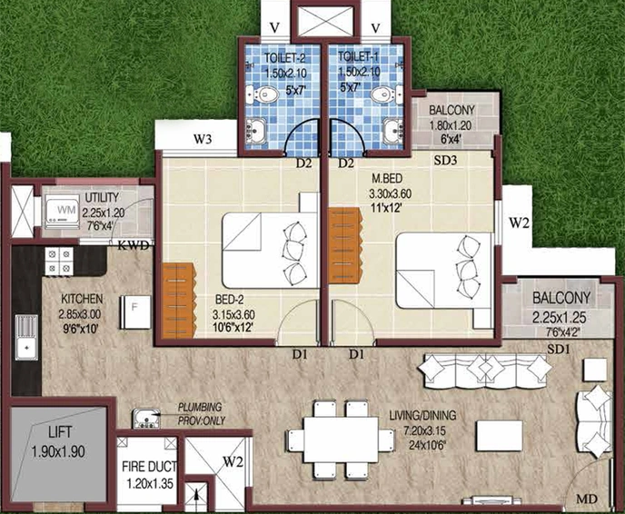 2 BHK Flat in Confident Iris in Kakkanad, Kochi - Image 538799