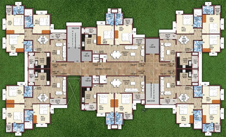 Floor Plan of Confident Iris in Kakkanad, Kochi - Image 61372