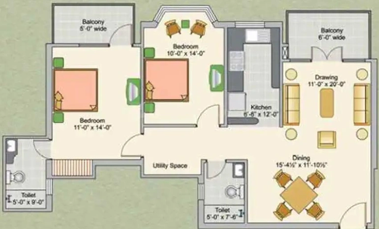 2 BHK Flat in Ashiana Upvan in Indirapuram, Ghaziabad - Image 538409