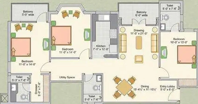 3 BHK Flat in Ashiana Upvan in Indirapuram, Ghaziabad - Image 538410