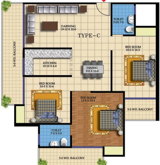 3 BHK Flat in Ekdant Dronagiri in Vasundhara, Ghaziabad - Image 536794