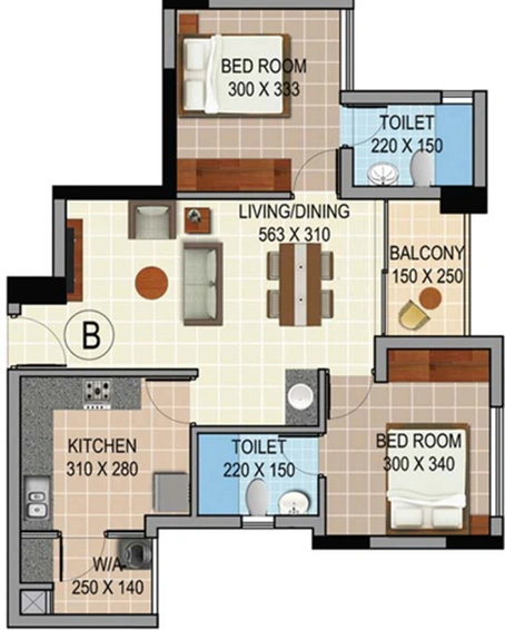2 BHK Flat in National Signature in Cheranalloor, Kochi - Image 537926