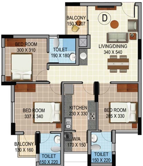 3 BHK Flat in National Signature in Cheranalloor, Kochi - Image 537928