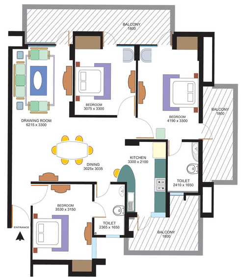 3 BHK Flat in Gulshan GC Centrum in Indirapuram, Ghaziabad - Image 537071