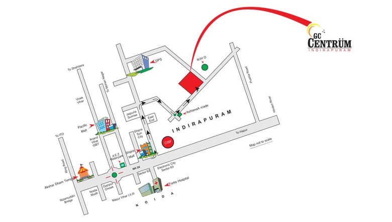 Location of Gulshan GC Centrum in Indirapuram, Ghaziabad - Image 60852