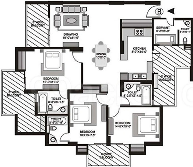 3 BHK Flat in Gulshan GC Grand in Indirapuram, Ghaziabad - Image 538349