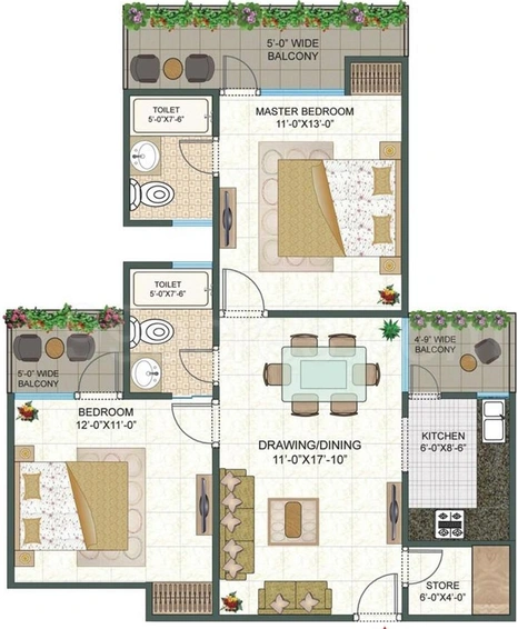 2 BHK Flat in MR Platinum 321 in Raj Nagar Extension, Ghaziabad - Image 538323