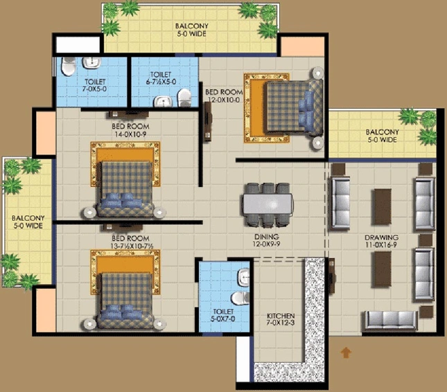 3 BHK Flat in Sarvottam KSN Square in Vasundhara, Ghaziabad - Image 668323