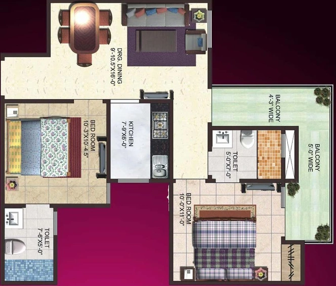 2 BHK Flat in SG Impression Plus in Raj Nagar Extension, Ghaziabad - Image 538114