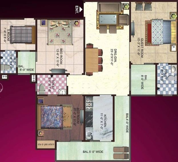 3 BHK Flat in SG Impression Plus in Raj Nagar Extension, Ghaziabad - Image 538117