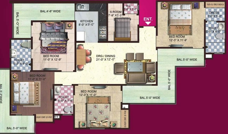 4 BHK Flat in SG Impression Plus in Raj Nagar Extension, Ghaziabad - Image 538118