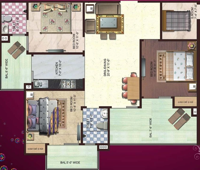 3 BHK Flat in SG Impression Plus in Raj Nagar Extension, Ghaziabad - Image 538116