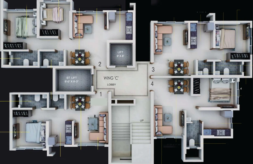 Floor Plan of Dimple 19 North in Kandivali West, Mumbai - Image 21688