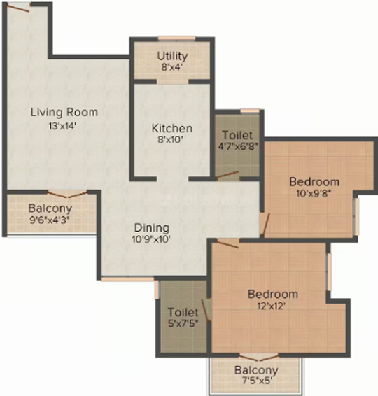 2 BHK Flat in Jains Tufnell Park in Kakkanad, Kochi - Image 538528