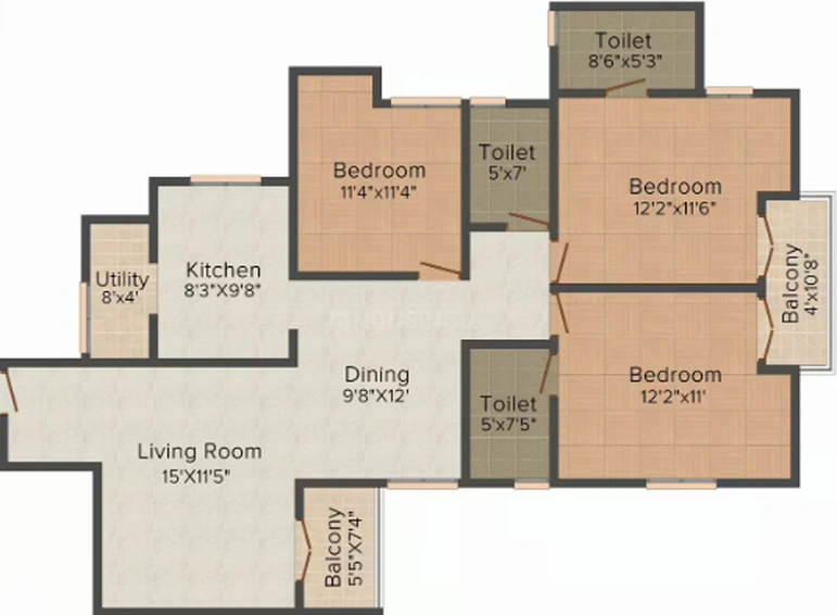 3 BHK Flat in Jains Tufnell Park in Kakkanad, Kochi - Image 538529
