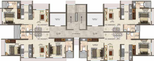 Floor Plan of Goyal Dinaco Darshan in Dahisar West, Mumbai - Image 21725