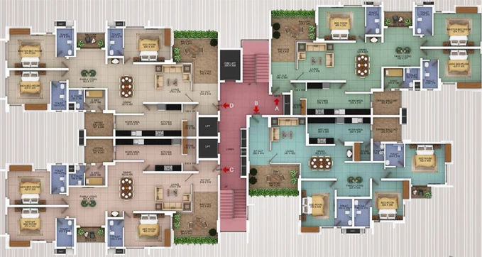Floor Plan of Noel Tall Terrace in Edappally, Kochi - Image 61626