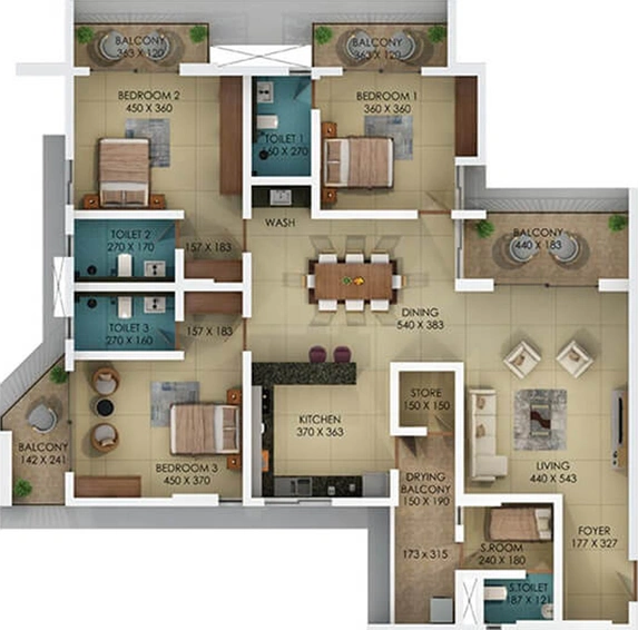 3 BHK Flat in Noel Cloud Walk in Nettoor, Kochi - Image 541811