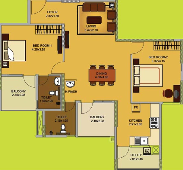 2 BHK Flat in Oceanus Maple in Edappally, Kochi - Image 541824
