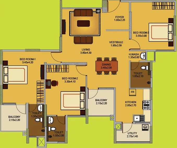 3 BHK Flat in Oceanus Maple in Edappally, Kochi - Image 541825