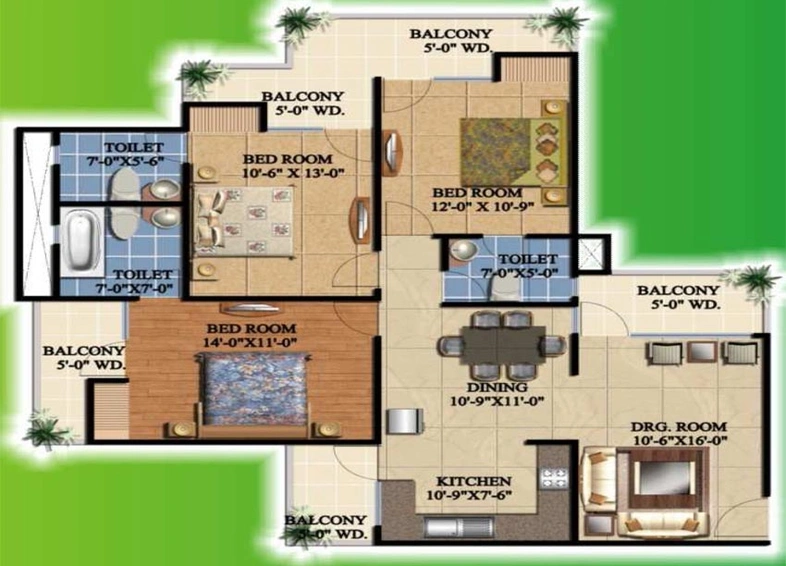 3 BHK Flat in Keltech Kumar Golf Vista in Crossings Republik, Ghaziabad - Image 545249
