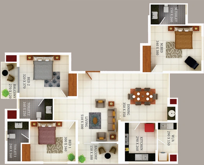 3 BHK Flat in Yeskay Regalia in Kadavanthra, Kochi - Image 544084