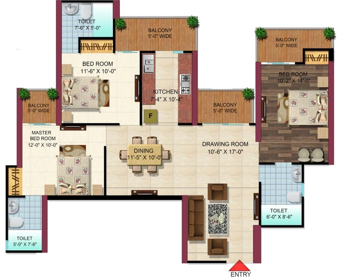 3 BHK Flat in Metro Suites Glitz in Vasundhara, Ghaziabad - Image 539708
