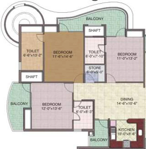 3 BHK Flat in Sethi Max City Park Sapphire in Vaishali, Ghaziabad - Image 546084